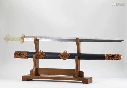 Qing Dynasty Jade Handle Sword