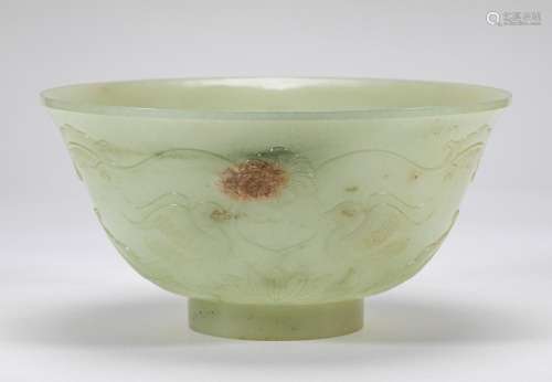 Qing Dynasty White Jade Bowl