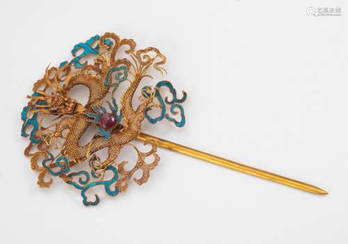 Pure Gold Hairpin of the Qing Dynasty