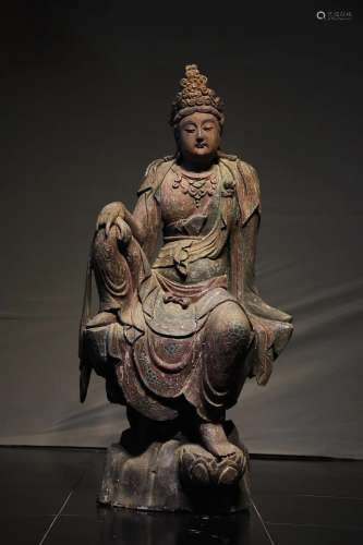 Ming Dynasty Painted Nanmu Guanyin