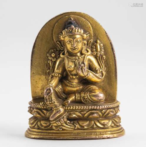 Bronze Gilded Buddha Plaque of the Qing Dynasty