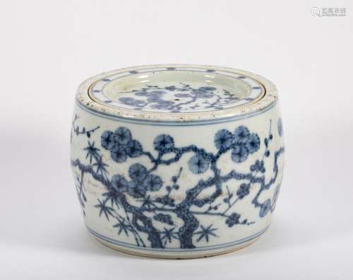 Ming Dynasty Blue and White Pine Bamboo Plum Jar