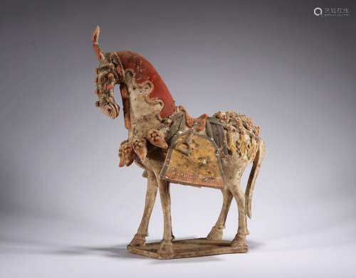 Painted pottery horse