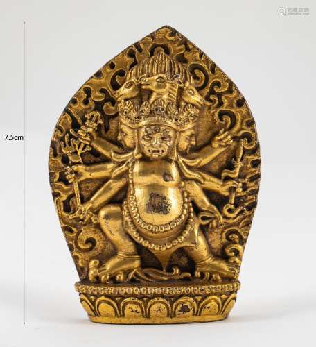 Bronze Gilded Buddha Plaque of the Ming Dynasty