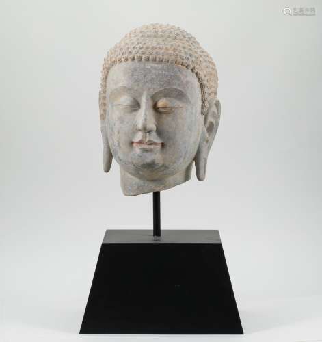 Blue Stone Buddha Head