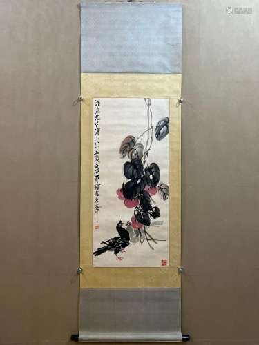 Qi Baishi's Fine Vertical Axis Painting