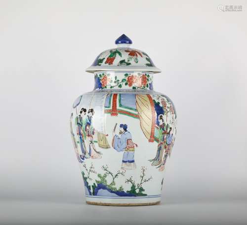 Chinese colored porcelain jars, 17th century