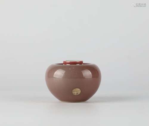 Chinese cowpea red glazed porcelain apple Zun, 17th century