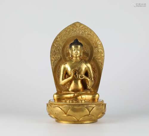 Chinese bronze gilded Buddha statue