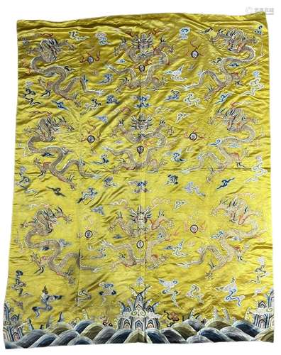 Chinese handmade dragon pattern embroidery, 18th century