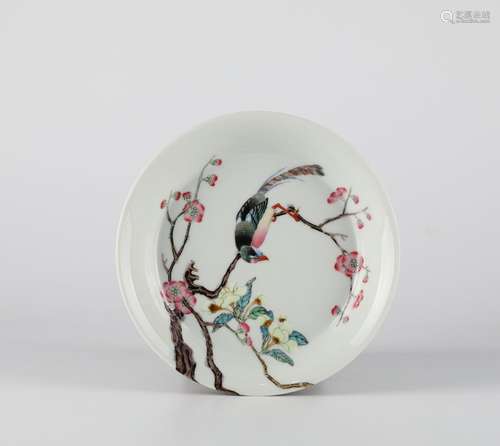 China colorful flower and bird  pattern porcelain plate, 17t...