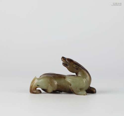 Ancient Chinese Hetian Jade Carved Animals