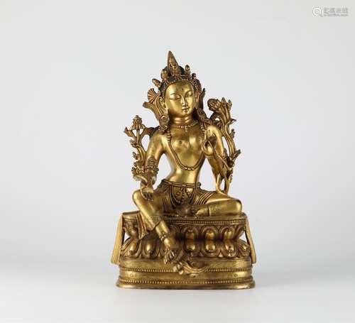 Mongolia Bronze Gilded Buddha