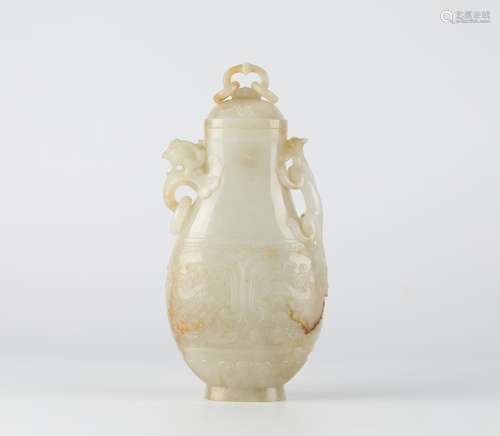 ancient China Hetian jade carved bottle