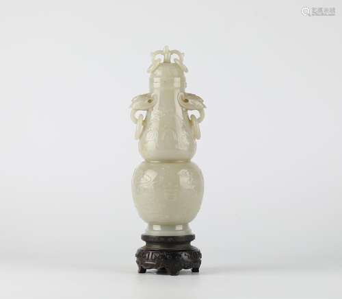 ancient China Hetian jade gourd bottle,18th century