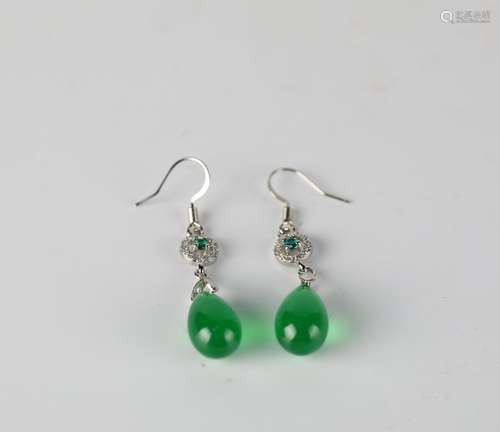 Chinese Green Earrings