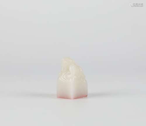 Chinese Hotan White Jade Carved Seal, 18th Century