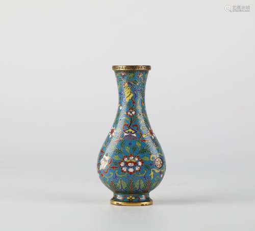 Ancient Chinese bronze cloisonne vase