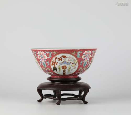 China Fencai Glazed Porcelain Bowl, Xianfeng