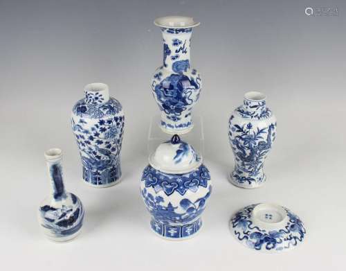 A small group of Chinese blue and white porcelain
