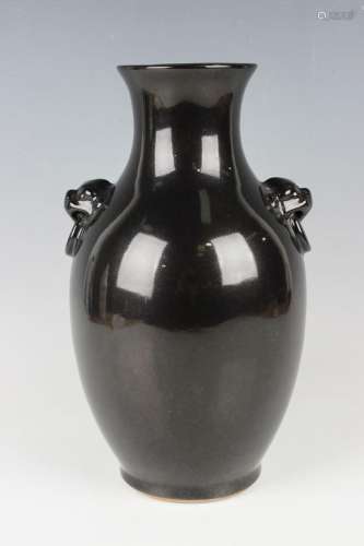 A Chinese black/dark brown glazed porcelain vase