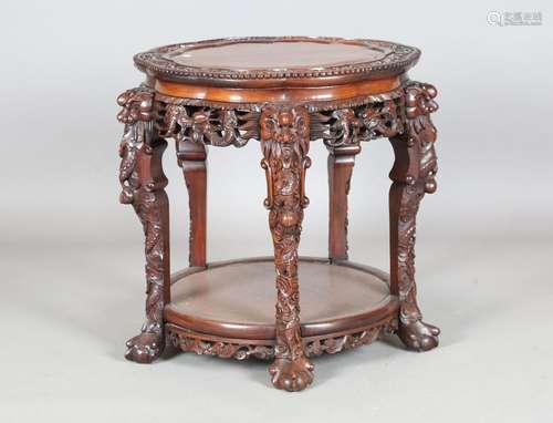 A Chinese hardwood jardinière stand