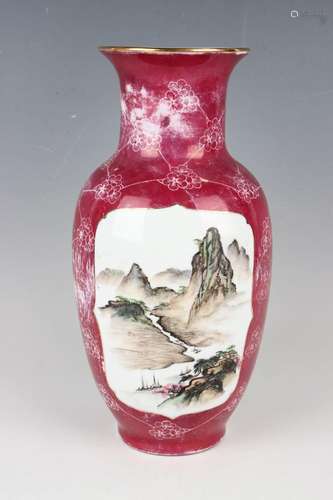 A Chinese famille rose porcelain vase