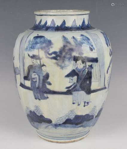 A Chinese blue and white porcelain jar