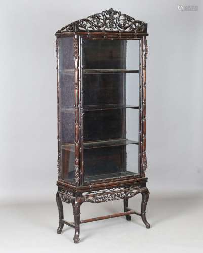 A Chinese hardwood display cabinet