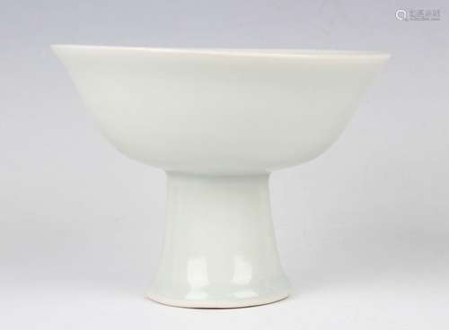 A Chinese white glazed porcelain stem cup