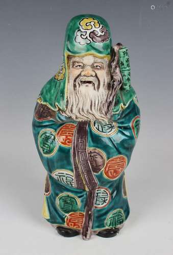 A Japanese Kutani porcelain figure of Fukurokuju