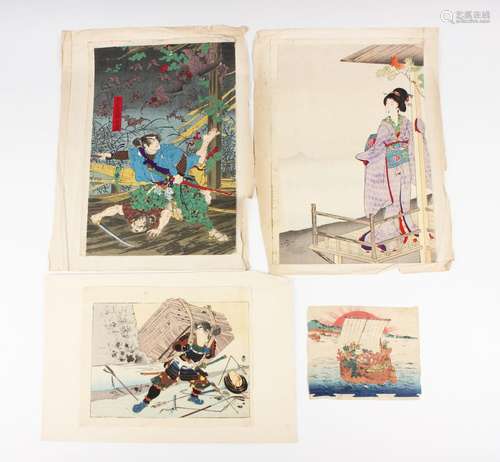 Yoshu Chikanobu (1838-1912) - a Japanese centre section poly...