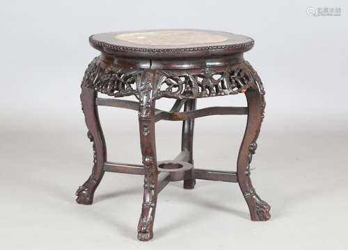 A Chinese hardwood jardinière stand