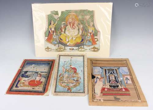 A group of six Indian watercolour paintings