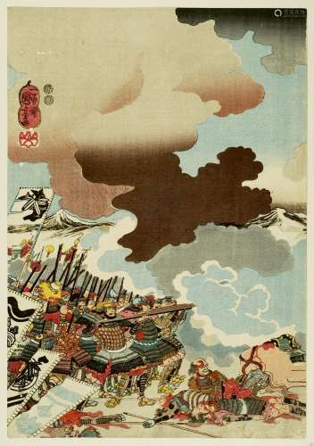 Utagawa Kuniyoshi (1797-1861)<br />
Triptyque oban tate-e, E...