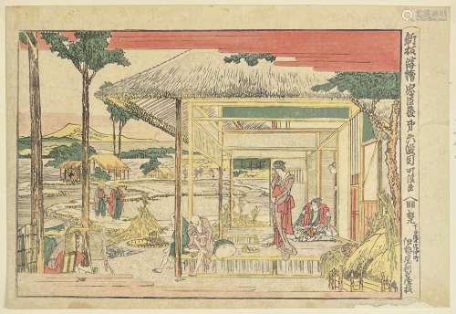 Katsushika Hokusai (1760-1849)<br />
Trois oban yoko-e de la...