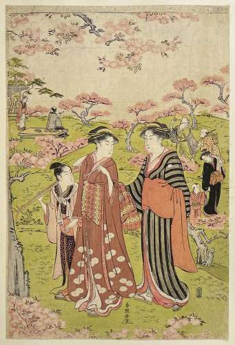 Katsukawa Shuncho (act. 1780-1801)<br />
Triptyque oban tate...