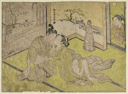 Suzuki Harunobu (1725-1770)<br />
- Chuban yoko-e, Deux aman...