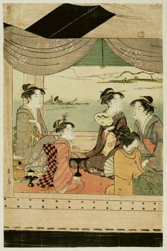 Chobunsai Eishi (1756 -1829)<br />
Oban tate-e, partie de tr...