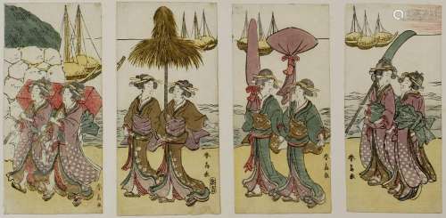 Katsukawa Shunsen (act.1805-1821)<br />
Dodécaptyque koban t...