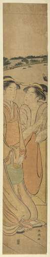 Katsukawa Shuncho (act. 1780-1801)<br />
Hashira-e, deux jeu...