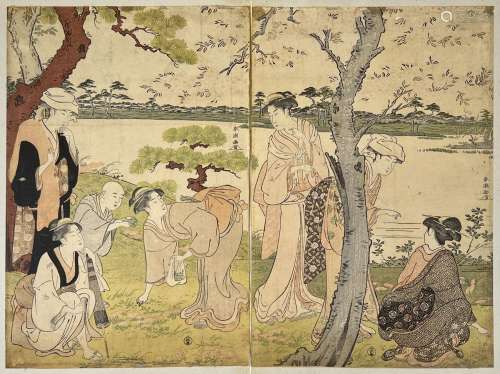 Katsukawa Shuncho (act. 1780-1801)<br />
Partie de triptyque...
