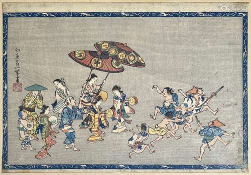 Hanabusa Itchô (1652 -1724)<br />
Oban yoko-e, de la série H...