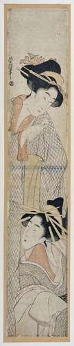 Choensai Eishin (act.1795 -1817)<br />
Hashira-e, Deux geish...