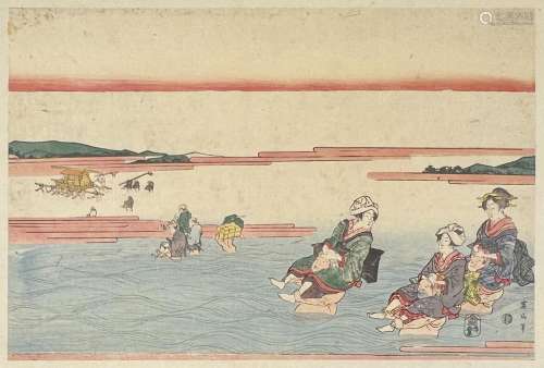 Kikugawa Eizan (1787-1867)<br />
- Oban yoko-e, Traversée de...
