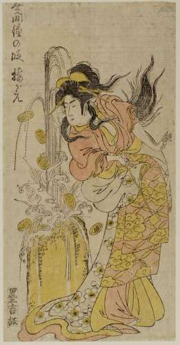 Urakusai Nagahide (act.1805 -1848)<br />
Hosoban tate-e, Fem...