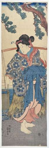 Utagawa Kuniyoshi (1797-1861)<br />
Kakemono-e, Femme transp...