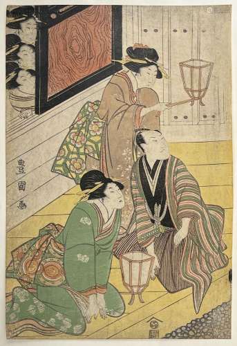 Utagawa Toyokuni (Toyokuni I) (1769-1825)<br />
Triptyque ob...