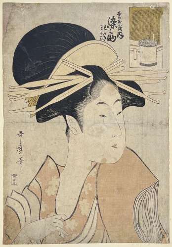 Kitagawa Utamaro (1753?-1806) <br />
Oban tate-e de la série...