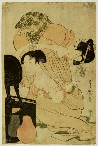 Kitagawa Utamaro (1753?-1806)<br />
Trois oban tate-e :<br /...
